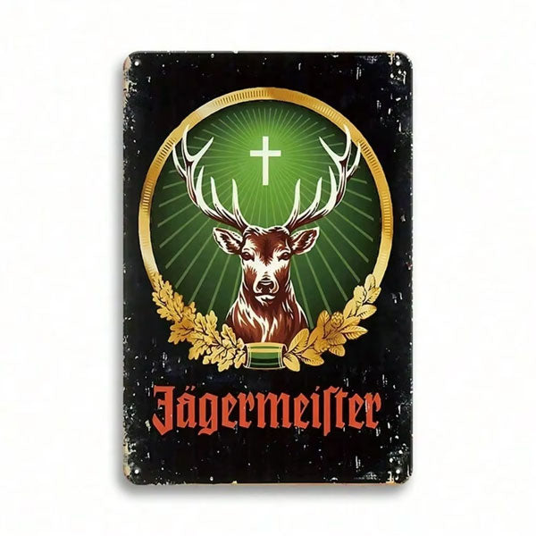 Plaque metal vintage Jagermeister bar