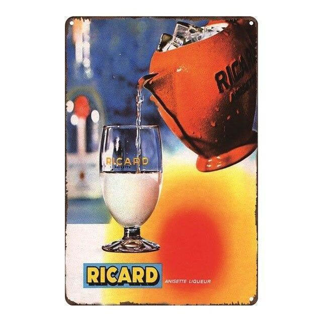 Plaque metal vintage Ricard anisette