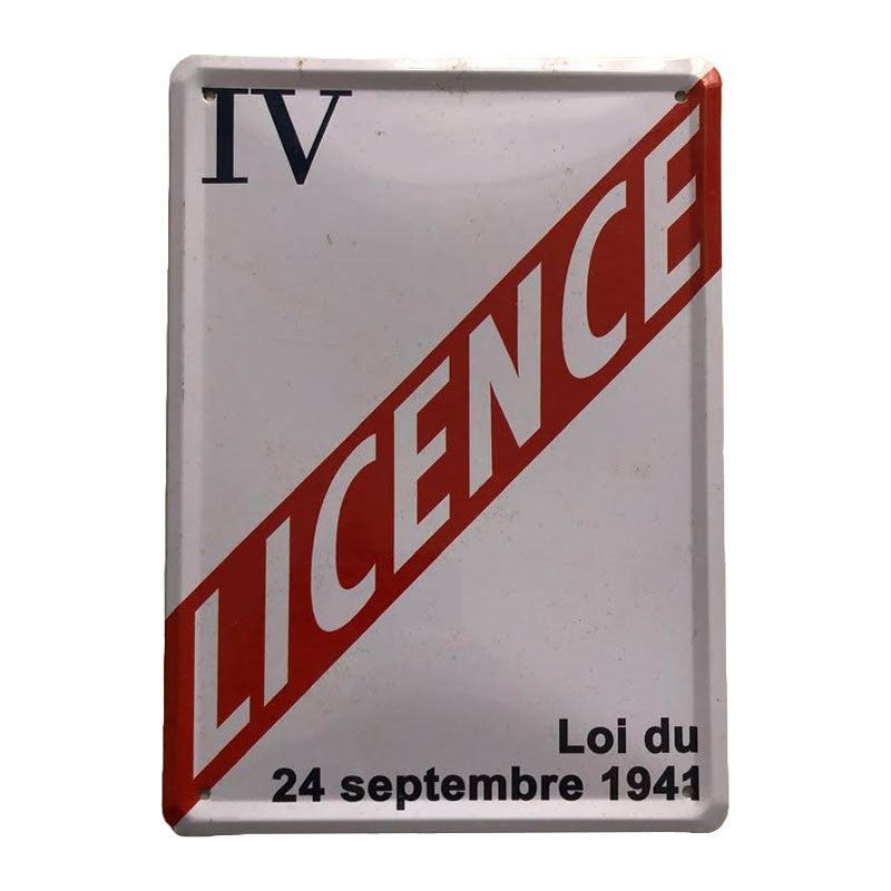 Plaque Licence 4 IV deco bar
