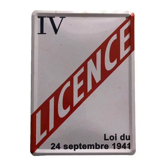 Plaque Licence 4 IV deco bar
