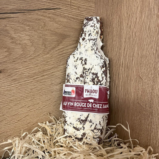 Saucisson au vin rouge et échalotes